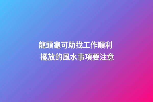 龍頭龜可助找工作順利  擺放的風水事項要注意